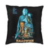 Stripes And Bats Nordic Throw Pillow Cover Home Decor Goth Occult Witch Halloween Chair Cushion xcm Decorative Cushions