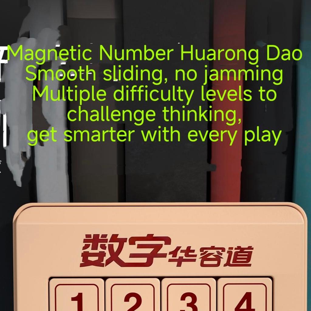 Magnetic Number Huarong Road Sliding Puzzle, 3+ Years Old Kids Educational Brain Teaser Toy, Montessori Number Slide Puzzle for Elementary Students