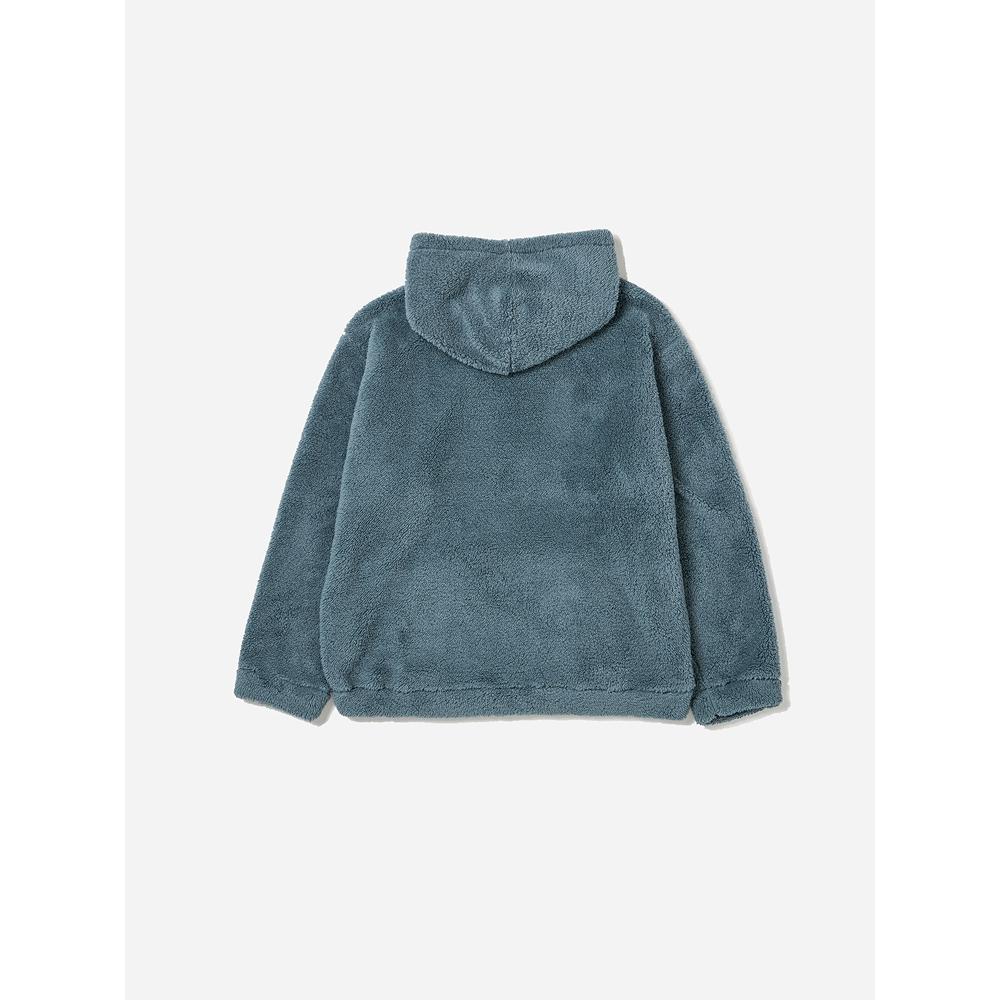 Daiso [common] FLuffy Long SLeeve FLeece Hoodie L bLue