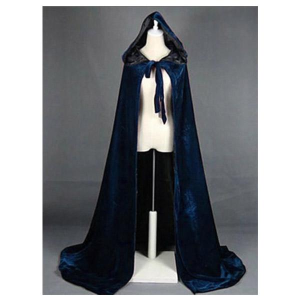 Hooded Cape Reversible Velvet Cloak Lined with Satin Medieval Halloween Christmas Cosplay Costume