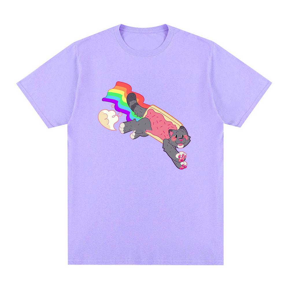 Cute Kawaii Nyan Rainbow Cat Funny Meme Tshirt Unisex Women Clothing Fashion Casual Cotton Tshirts Harajuku Short Sleeves T Shirt