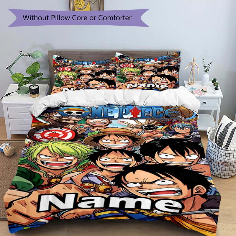 3pcs Duvet Cover Set (1*Duvet Cover + 2*Pillowcase, Without Core), Custom Name One Piece Pattern Bedding Set, Home Bedroom Decor Gift