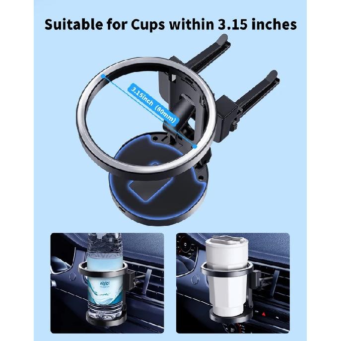Eary Universal Car Air Vent Cup Holder Removable Hook Foldable Storage Stable For Cups Within 3.15Inch Car Interior Drinks Mount