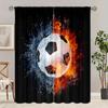 2 Pieces of Football Printing Curtain - Polyester Material - Suitable for Bedroom Living Room Study Room Anti-privacy Curtain