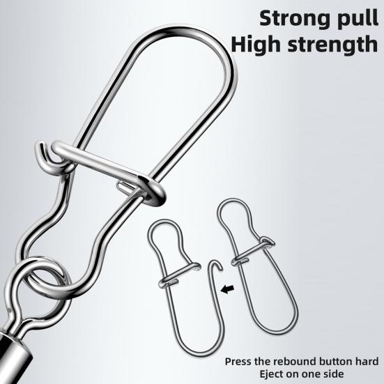 50Pcs Fishing Connector Gear Set Stainless Steel Pins 360-Degree Rotation Strong Tension Mini Size Swivel Cotter Pins