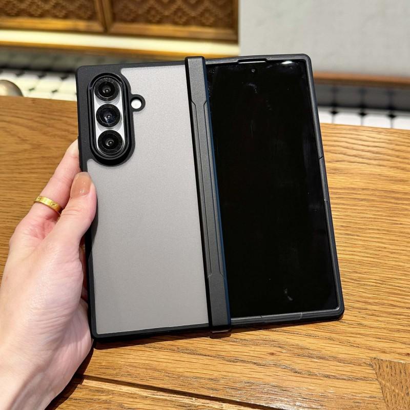 Ultra Slim Magnetic Snap-on Case Galaxy Z Fold5 Fold7 Fold6 Soft TPU Cover Matte Finish
