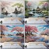 Home Wall Decoration Tapestry Riverside Peach Blossom Background Office Living Room Tapestry