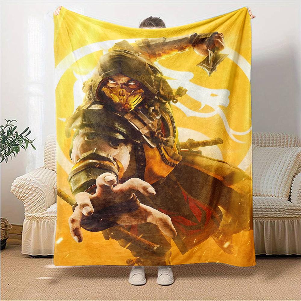 1pc Mortal Kombat4 Blanket, Gift, for Men and Women, Soft Blanket, Good for Sofa Bed Couch Travel, Lightweight Flannel Blanket