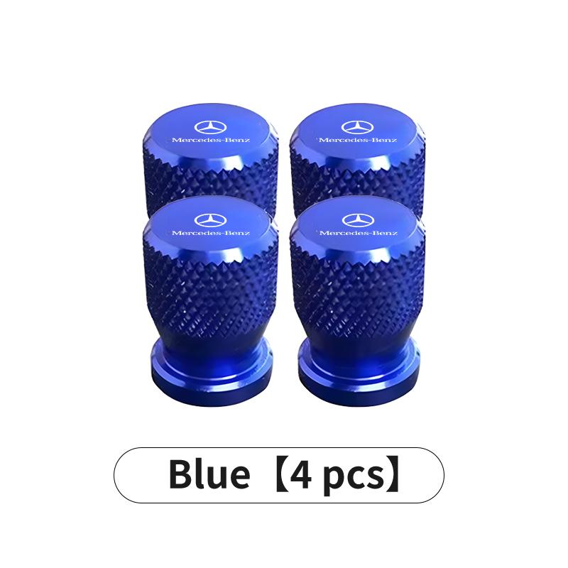 For Mercedes Benz 4pcs Car Wheel Tire Valve Caps Tyre Stem Airdust Waterproof W202 W212 W126 W140 W168 W177 CLS GLE GLC GLS CLA