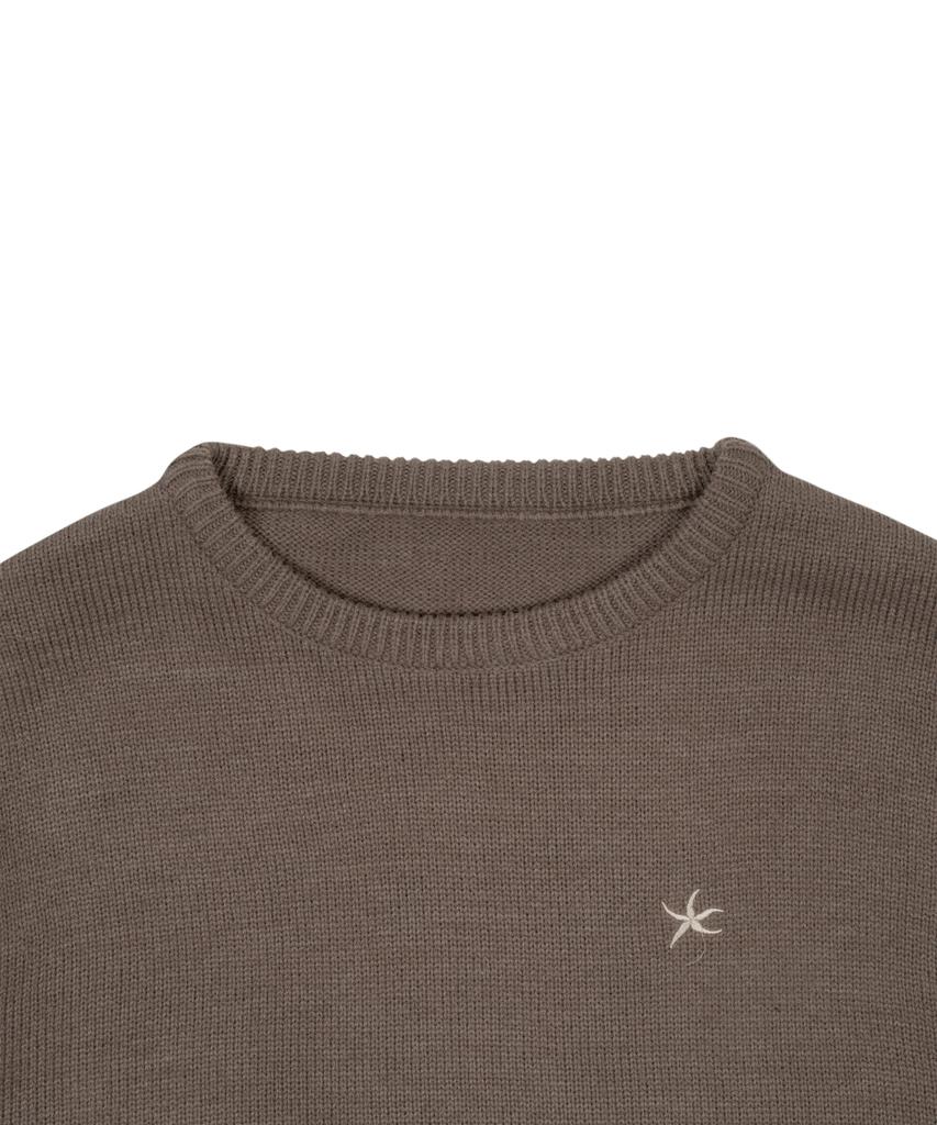 THE COLDEST MOMENT Tcm Starfish Mini Logo Knit (Brown)