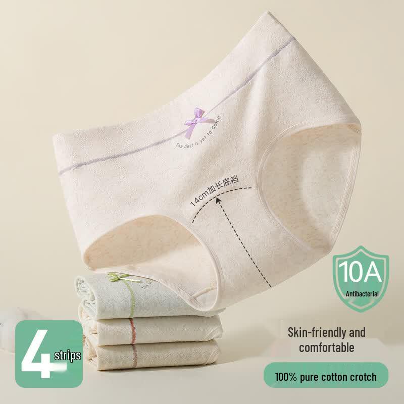 Женские антибактериальные хлопковые трусы Mengbadi 10A (4-Pack)