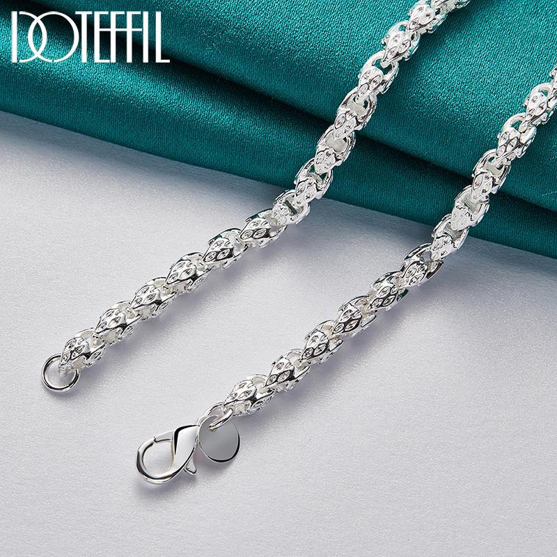 Classic Geometric Chain Necklace 50/60cm Gift 925 Sterling Silver Fashion Jewelry