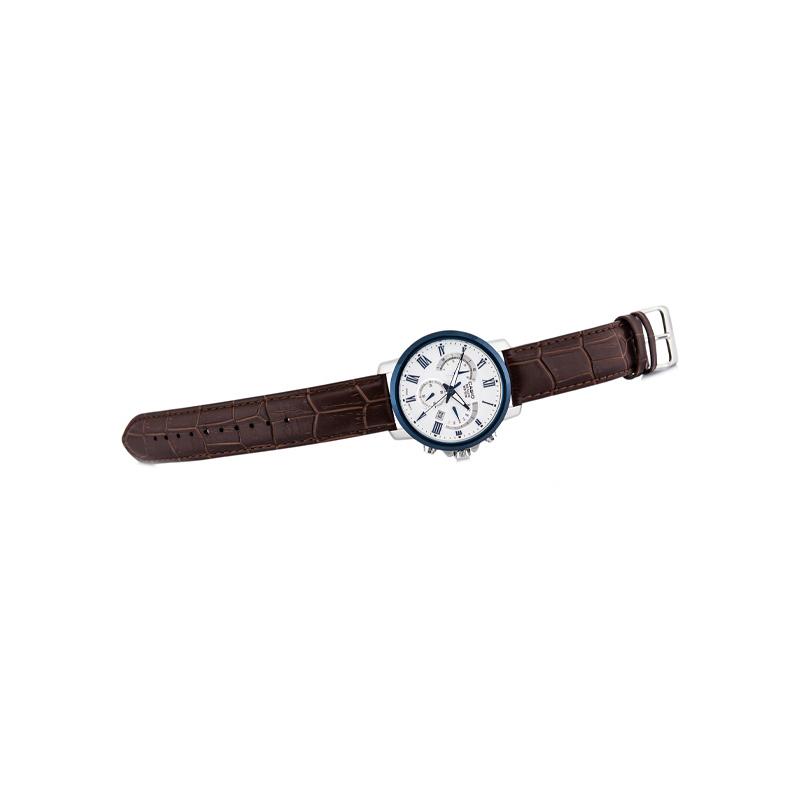 Casio Водонепроницаемые кварцевые часы на кожаном ремешке Японские и корейские часы Мужские часы Белый циферблат BEM-520BUL-7A3