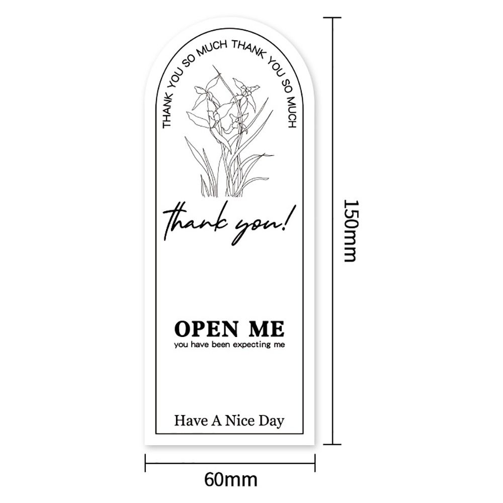 50PCS Commodity Packaging Thanks Decals Floral Pattern Flower Sealing Labels Party