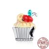 New Charms 925 Silver Fruit Food Goblet Hamburger Coffee Cup Beads Fit Bracelet Necklace DIY Jewelry