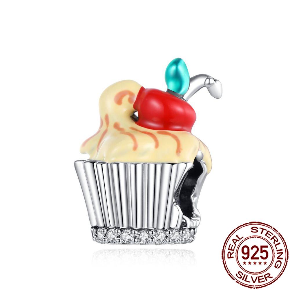 New Charms 925 Silver Fruit Food Goblet Hamburger Coffee Cup Beads Fit Bracelet Necklace DIY Jewelry