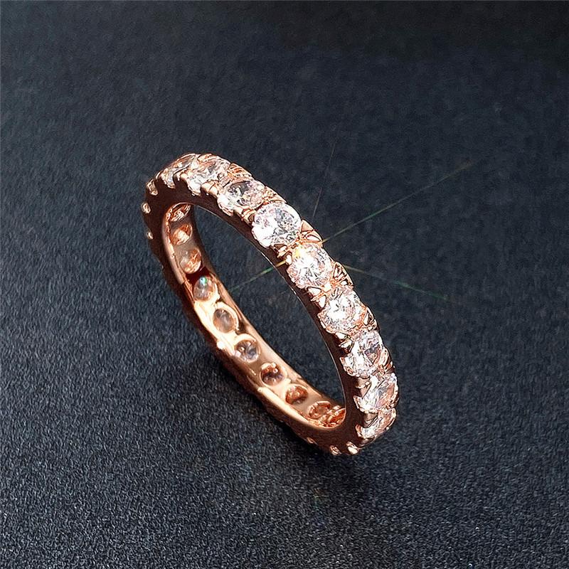 Серебряное кольцо 925 пробы для женщин Блестящий кубический цирконий Изящные женские аксессуары Универсальные ювелирные изделия Подарки