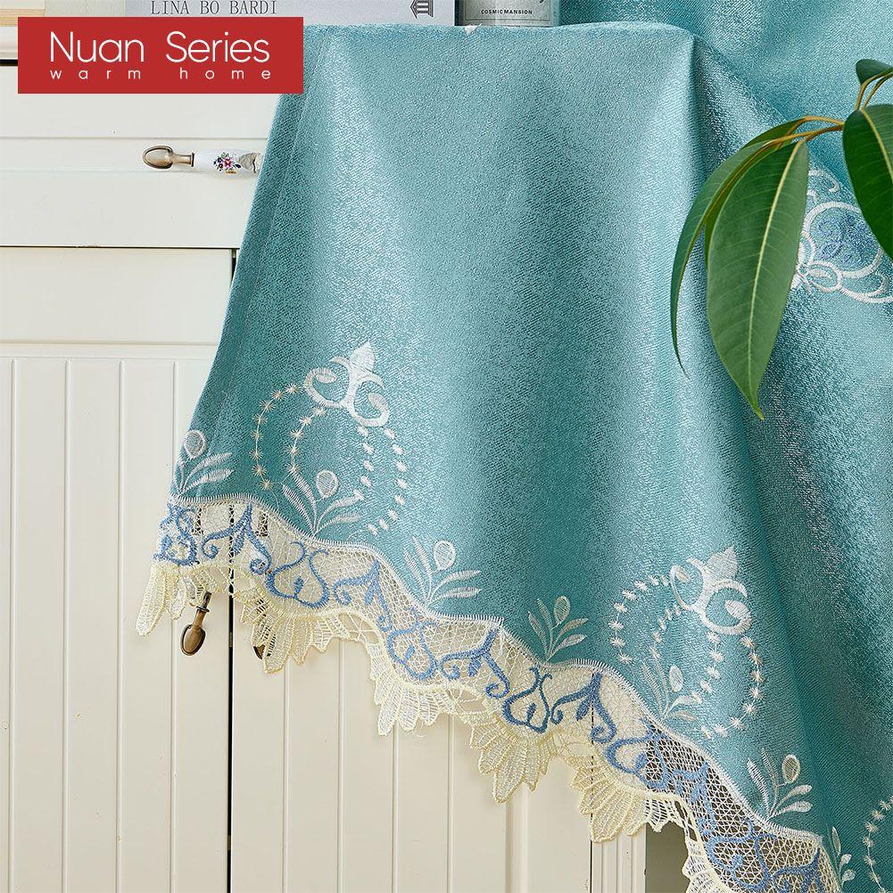 1 шт. экзотические роскошные полузатемняющие синие вышитые затемняющие шторы для гостиной, спальни, домашнего декора, серия Nuan