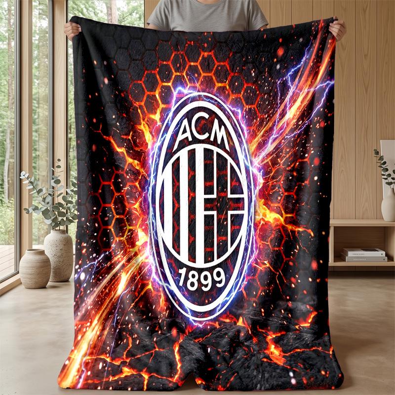 AC Milan Theme blanket Soft Flannel Blanket Plush Throw Blanket Cozy Sofa Bed Blanket for Home Decor