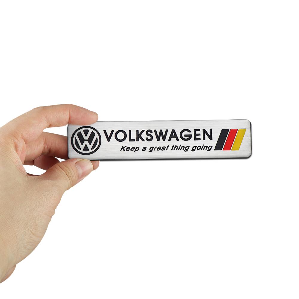 SVLHP1 1pc 3D Aluminum Letter Emblem Car Side Fender trunk Body Decoration Stickers For VW Racing Golf 7 8 GTI Tiguan Auto Accessories