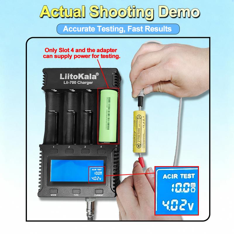 Liitokala Lii700 21700 18650 26650 Аккумулятор интеллектуальное зарядное устройство четыре слота быстрая зарядка Измеряемая емкость внутреннее сопротивление