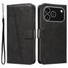 For iPhone 17 Pro Wallet Case T-Shape Lines Leather Phone Cover Stand