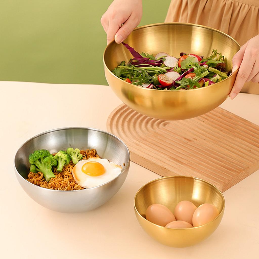 Easy Cleaning Bowl Salad Bowl Mixing Bowl Stainless Steel Texture Suitable for Home Dining and Outdoor Picnics Use