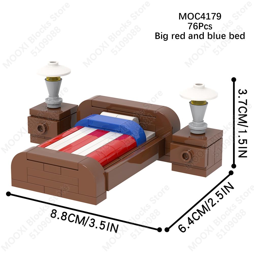 MOOXI House Furniture Series Bed Piano Drum Sets City Creative MOC Bricks Building Blocks Kids Toys Playing House Boy Girl Gifts