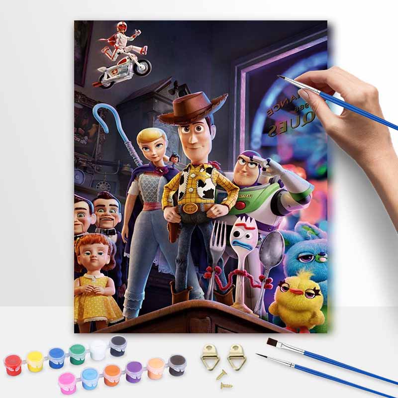 Disney oil painting Toy Story characters art handmade diy painting home decoration gift