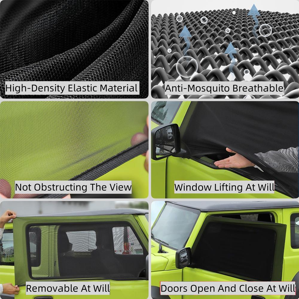 Сетчатая москитная сетка на переднее окно для Suzuki Jimny JB64 JB74 JB23 JB43 2007-2025 Защитная от солнца накладка Защитные детали Аксессуары
