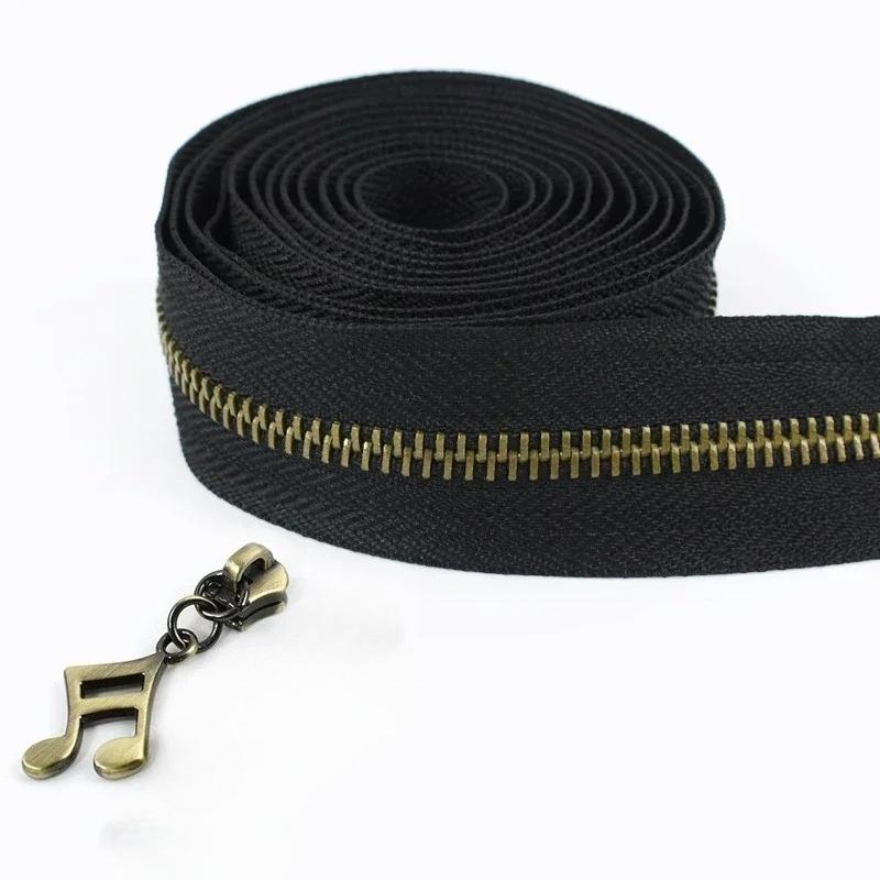 1/2/3/5M Meetee №5 Металлическая молния на катушке с бегунками для сумки, обуви, куртки, декоративная застежка-молния по метрам, DIY, ремонт, швейные аксессуары