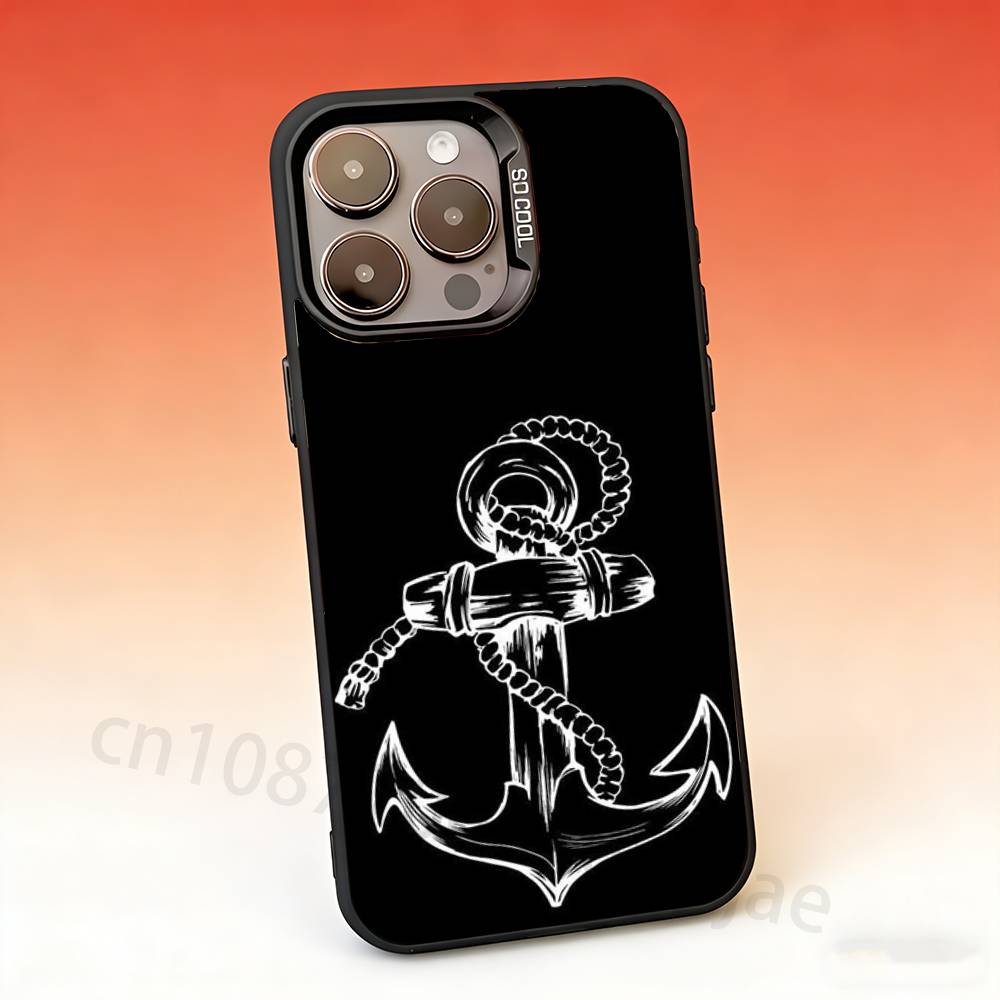 Anchor Boat Ship Wheel Phone Case For iPhone 17,16,15,14,13,12,11,Pro,Max,Plus,Mini Candy Matte Shockproof Cover