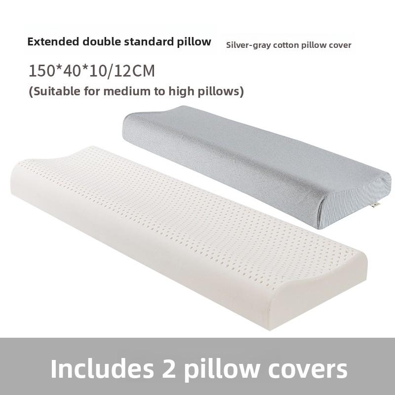 Natural Latex Long Pillow Double Size Extended Children Couples Massage Neck Support Bedding Accessories Soft Hard Adjustable