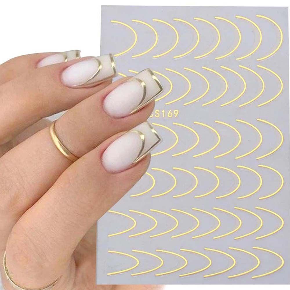 Adhesive Nails Art Sliders Manicure Nail Art Decoration 3D Lines Nail Sticker Stripe Nails Decals