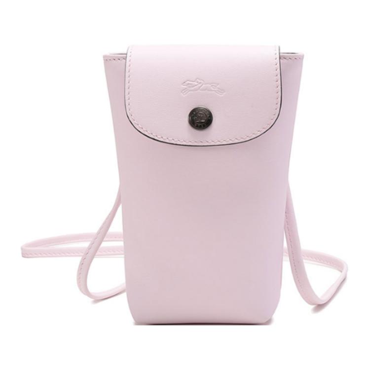 Longchamp Le Pliage Xtra Solid Color Flap Design Cowhide Shoulder Crossbody Phone Bag Women bags Light-Pink 34178987P72