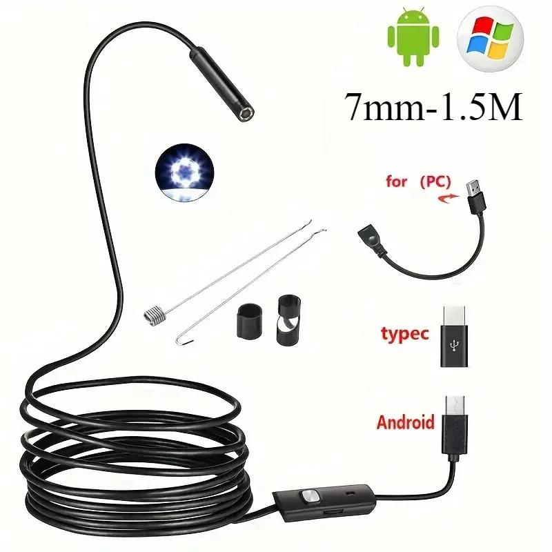 Мини-эндоскоп Камера 3-в-1 - USB Android OTG Type C Змеиная камера