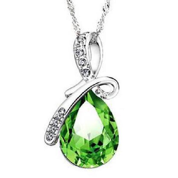 C125 Japanese and Korean Hot Trend Accessories Angel's Tears Water Drop Crystal Pendant Necklace Set
