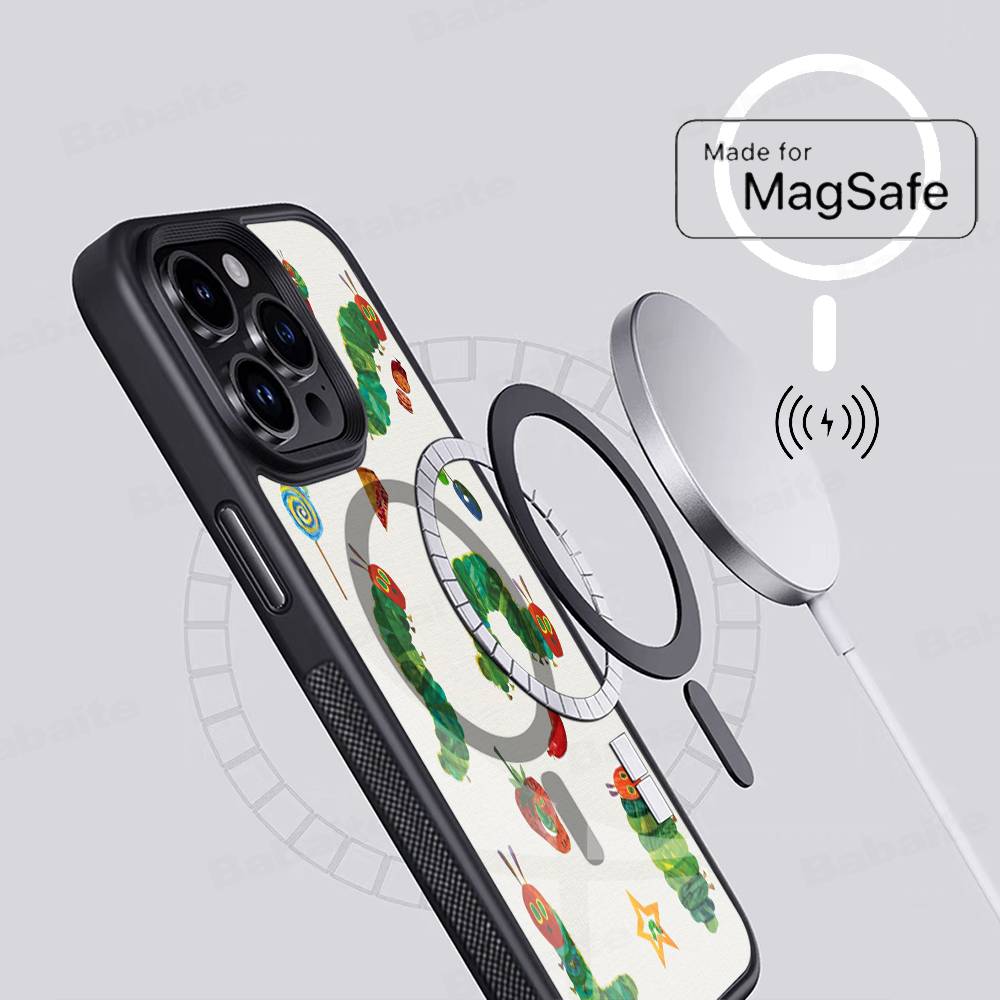 Очень голодная гусеница Для Магнитного Беспроводного Чехла Телефона Для IPhone 11 12 13 14 15 16 17 Pro Max Plus Чехол