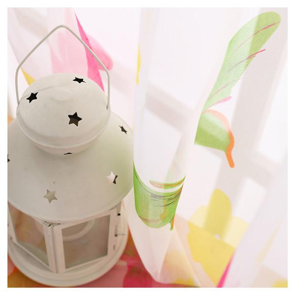 1 шт., прозрачная тюль с принтом бабочки, занавеска на окно, вуаль, драпировка, занавеска на окно, панель