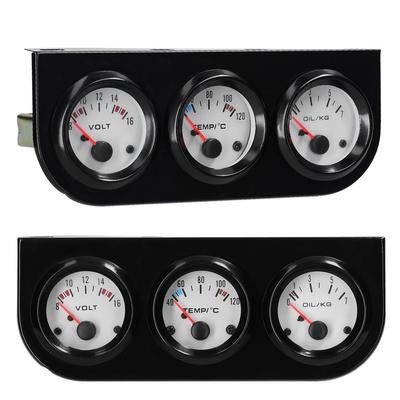 Многофункциональный автомобильный измерительный прибор 3 в 1, комплект автоматических манометров, 52 мм, измеритель напряжения, температуры воды, давления масла