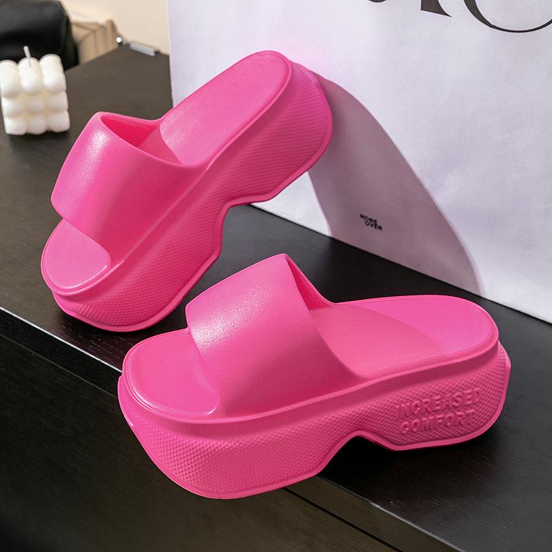 Women's Summer 2024 Thick-Soled Eva High-Heeled Beach Sandals - Heightening, Anti-Slip Design