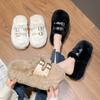 Fashion 2024 New Plush Baotou Slippers Fairy Style Outerwear Fashion Buckle Thick Sole Warm Women's Shoes Casual Tenis De Mujer
