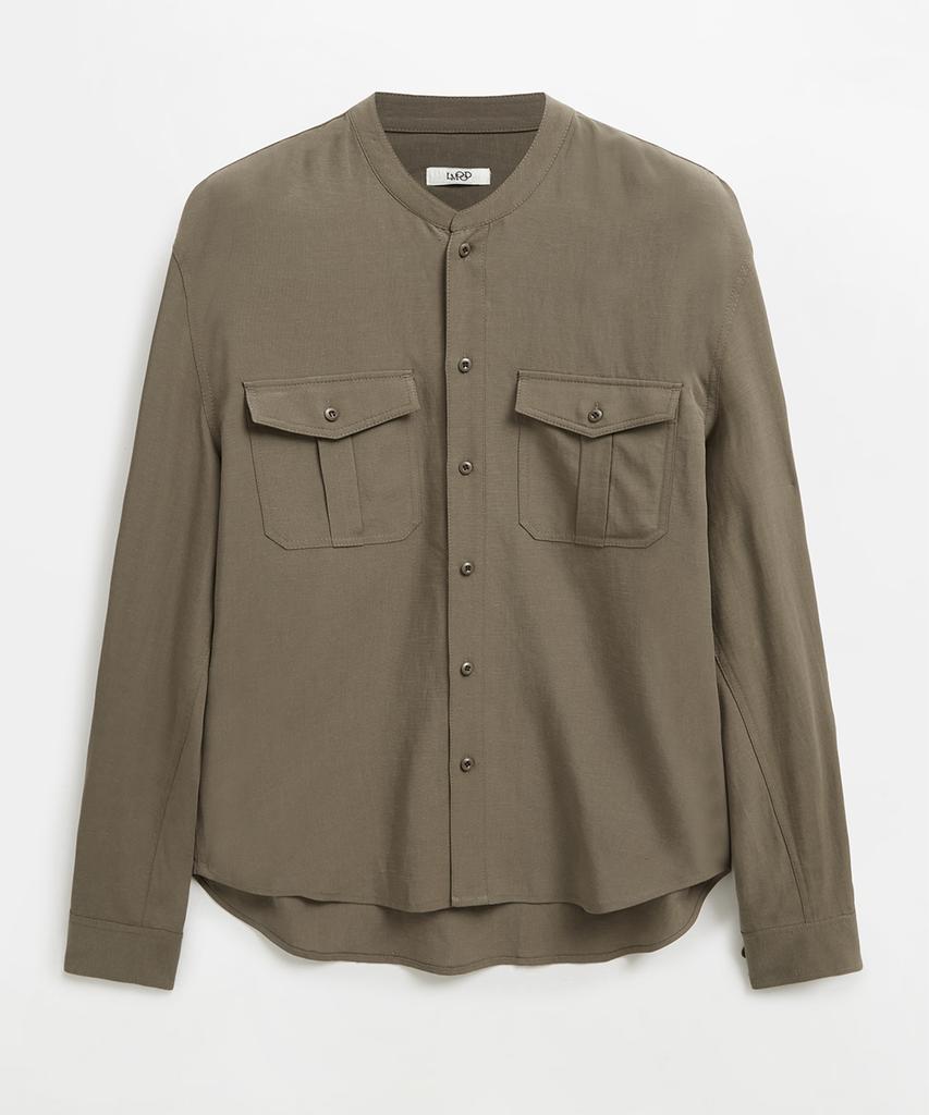 LMOOD Rain Tencel Shirt Khaki Brown