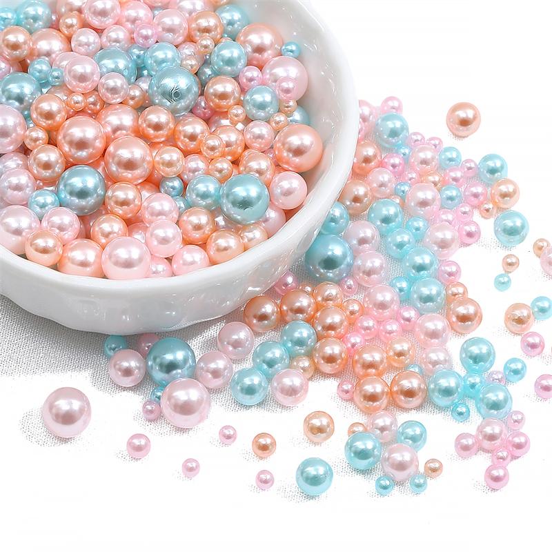 200 шт., 3-8 мм, цветные бусины из АБС-пластика, круглые искусственные жемчужные бусины для самостоятельного изготовления ювелирных изделий, украшения дома, художественный искусственный жемчуг для наполнителей ваз
