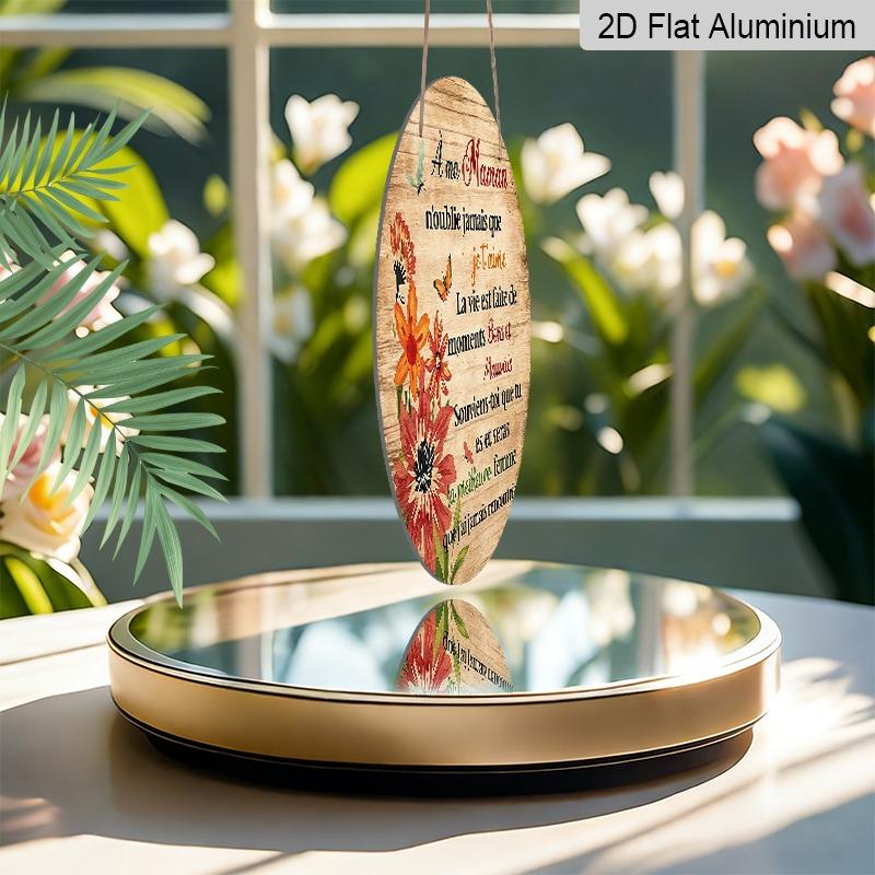 2D Flat Retro French Aluminum Wall Decoration, Available in Various Sizes with An Antique Wood Grain and Pastoral Style, Is An Ideal Choice for Home