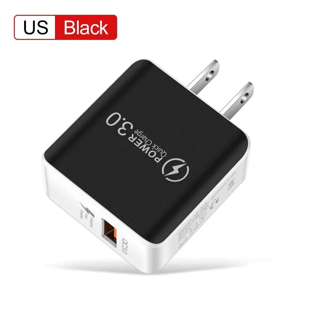 Быстрая зарядка 3A QC3.0 18 Вт USB-зарядка Quick Charge 3.0 Зарядное устройство для телефона для iPhone для Samsung Xiaomi Redmi Вилка EU/US