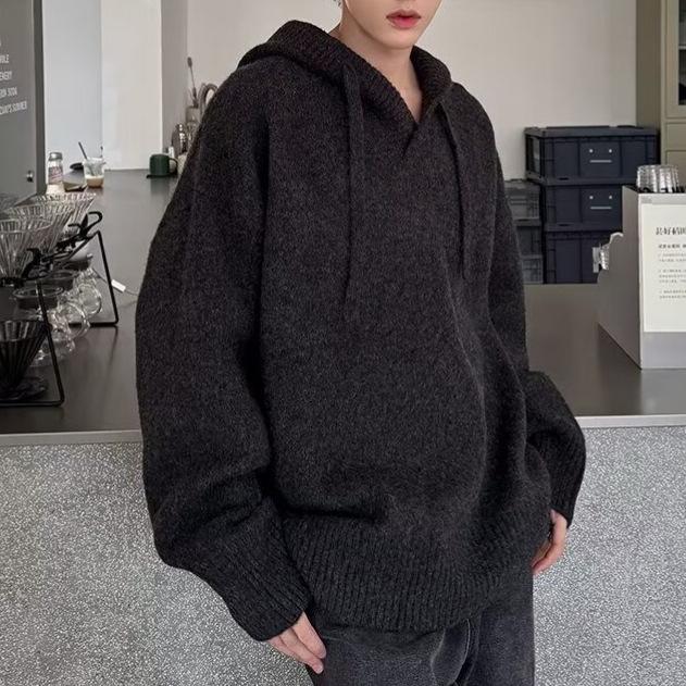 Men's American College Style Hoodie & Sweater Set - Autumn/Winter High-End Knitwear
