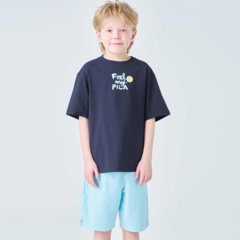 [fila Kids] Smile Graphic Short Sleeve   Shorts Set Up  Fk2fsf2202x Did  q0zFk2fsf2202xDid