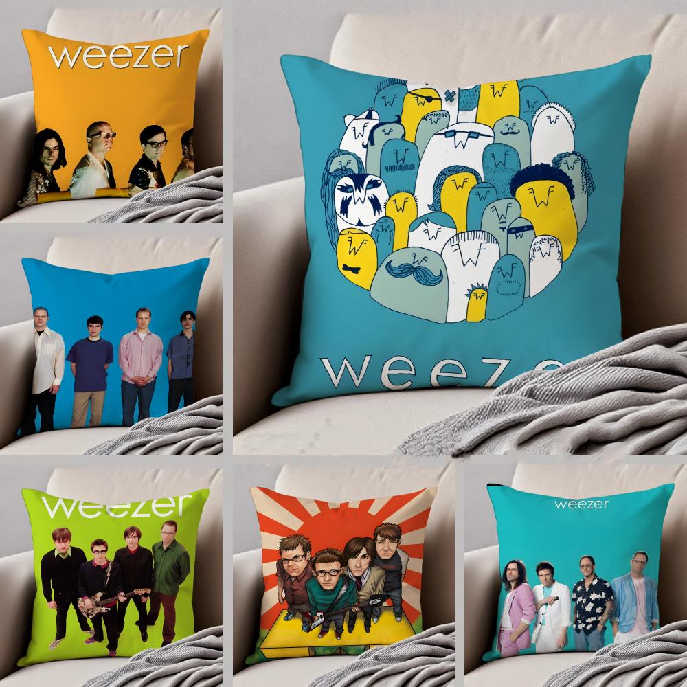 Casual daily music band style WWeezers Cushion Cover Linen Pillow Case Soft Breathable Protective Couch Room Decoration