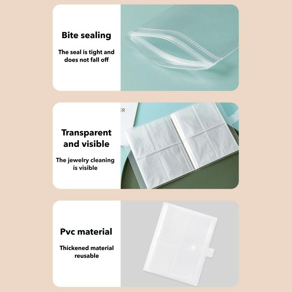 Transparent Jewelry Organizer Booklet Portable Dustproof Album Necklace Bracelet Ring Book Holder